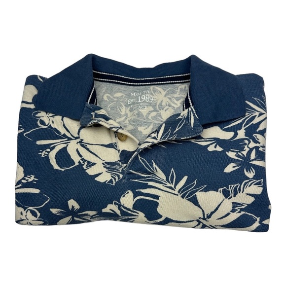 Children’s Place Hawaiian Short Sleeve Polo Shirt Blue Size M - Picture 7 of 7